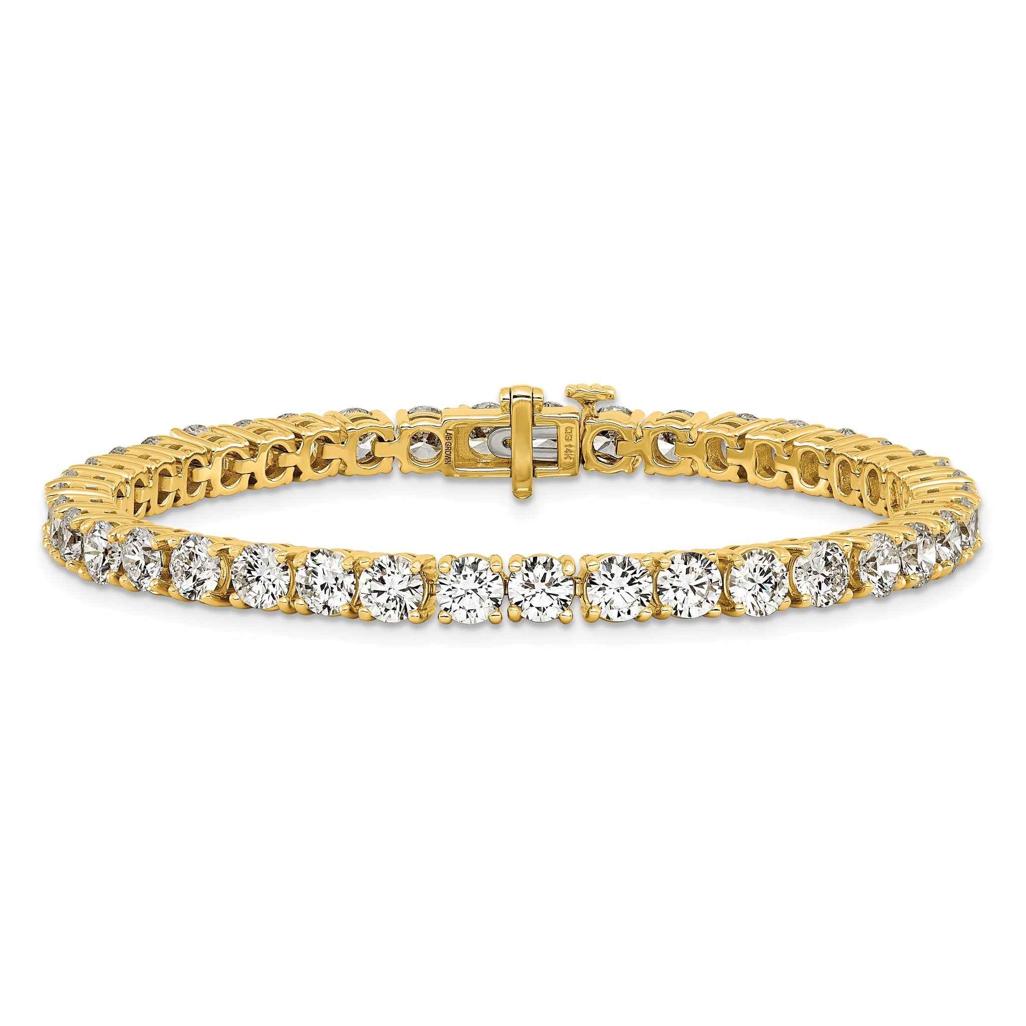 14k 12 1/2 carat Lab Grown Diamond VS/SI+ G+ Complete Tennis Bracelet Secondary image