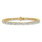 14k 9 7/8 carat Lab Grown Diamond VS/SI+ G+ Complete Oval Tennis Bracelet