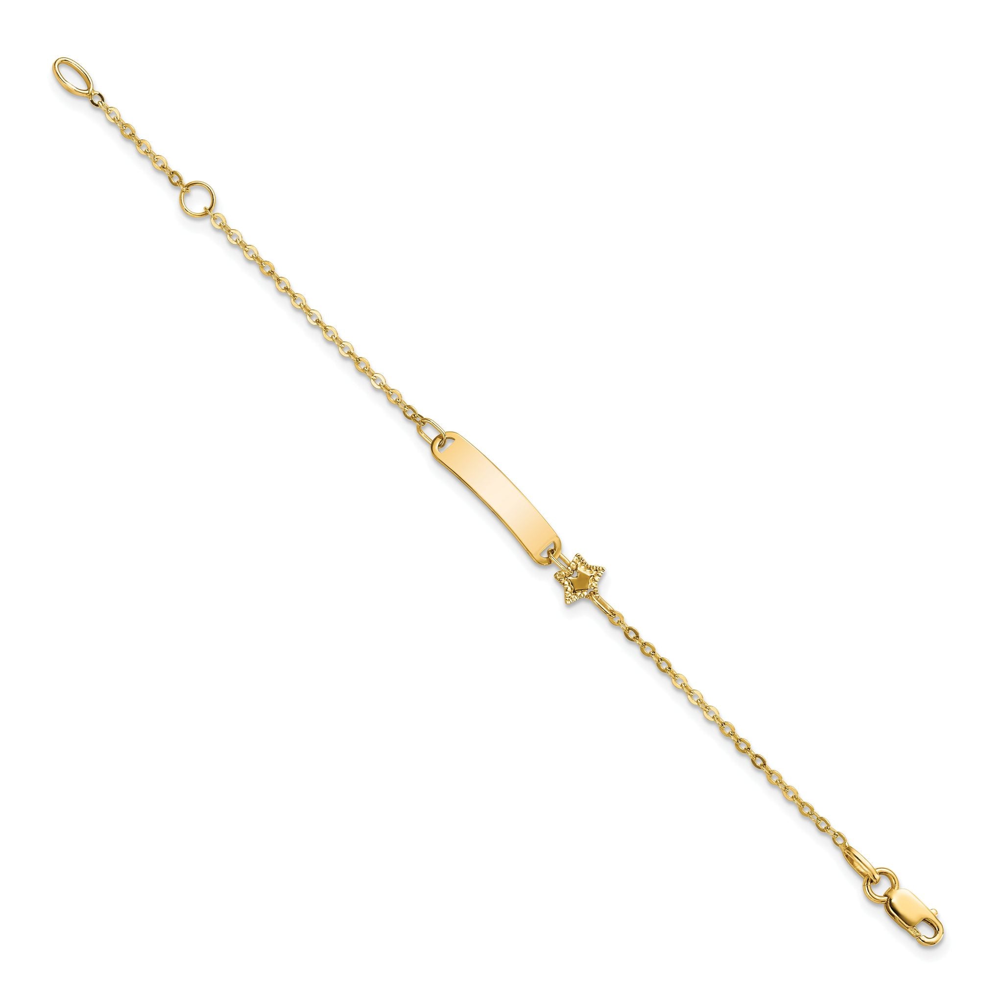 14K Polished ID with Star Childrens Bracelet Secondary image