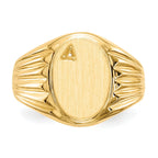 14k 10.0x13.5mm Open Back Diamond Mens Signet Ring Mounting (No Stone Included)