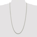 Sterling Silver Rhodium-plated 4mm Round Spiga Chain