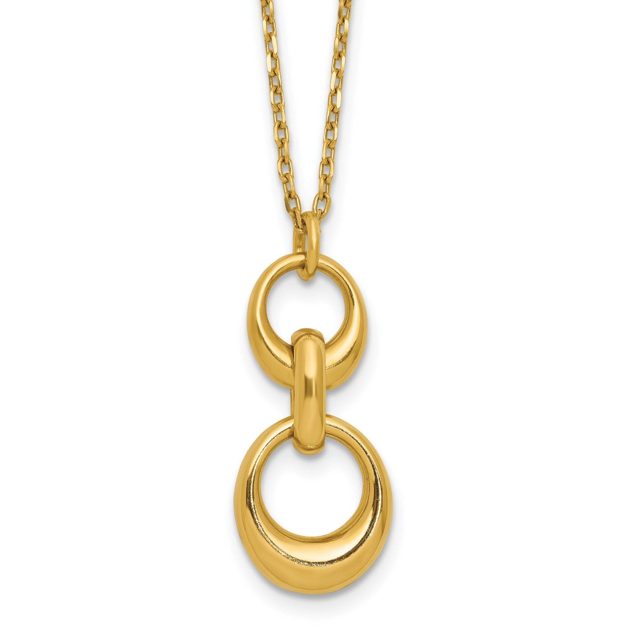 Sterling Silver Gold-tone Polished Fancy w/1in ext. Necklace Main image