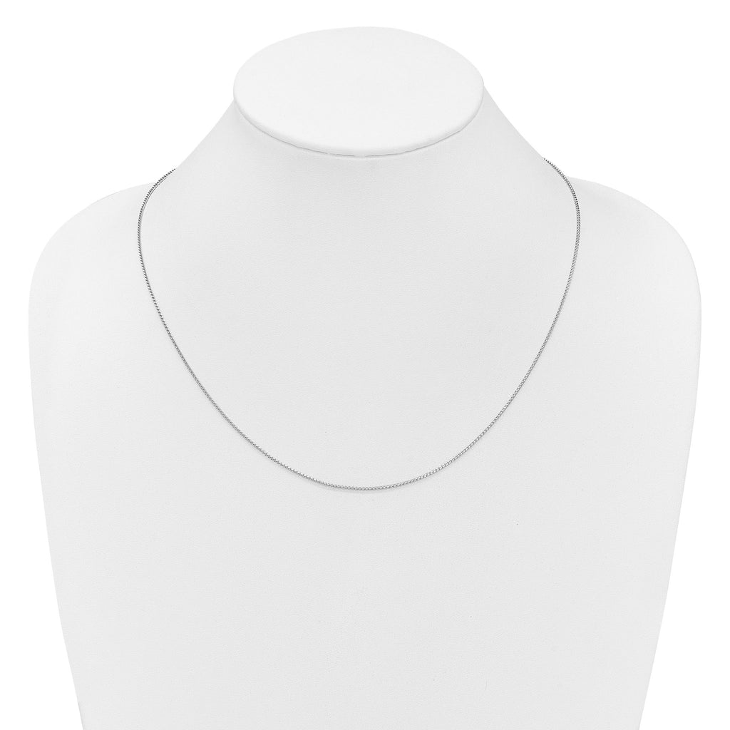 14K White Gold Adjustable 1.1mm Franco Chain