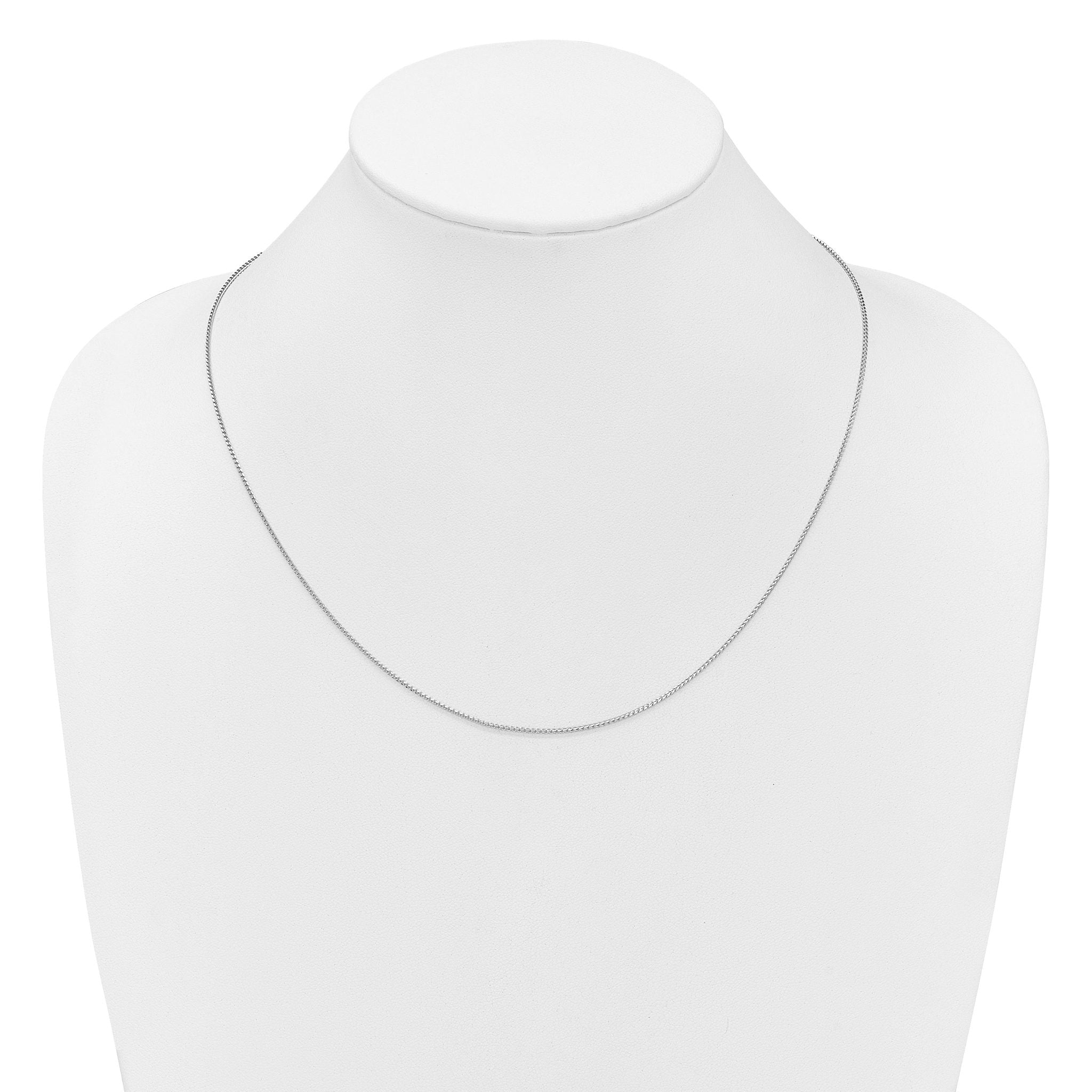 14K White Gold Adjustable 1.1mm Franco Chain
