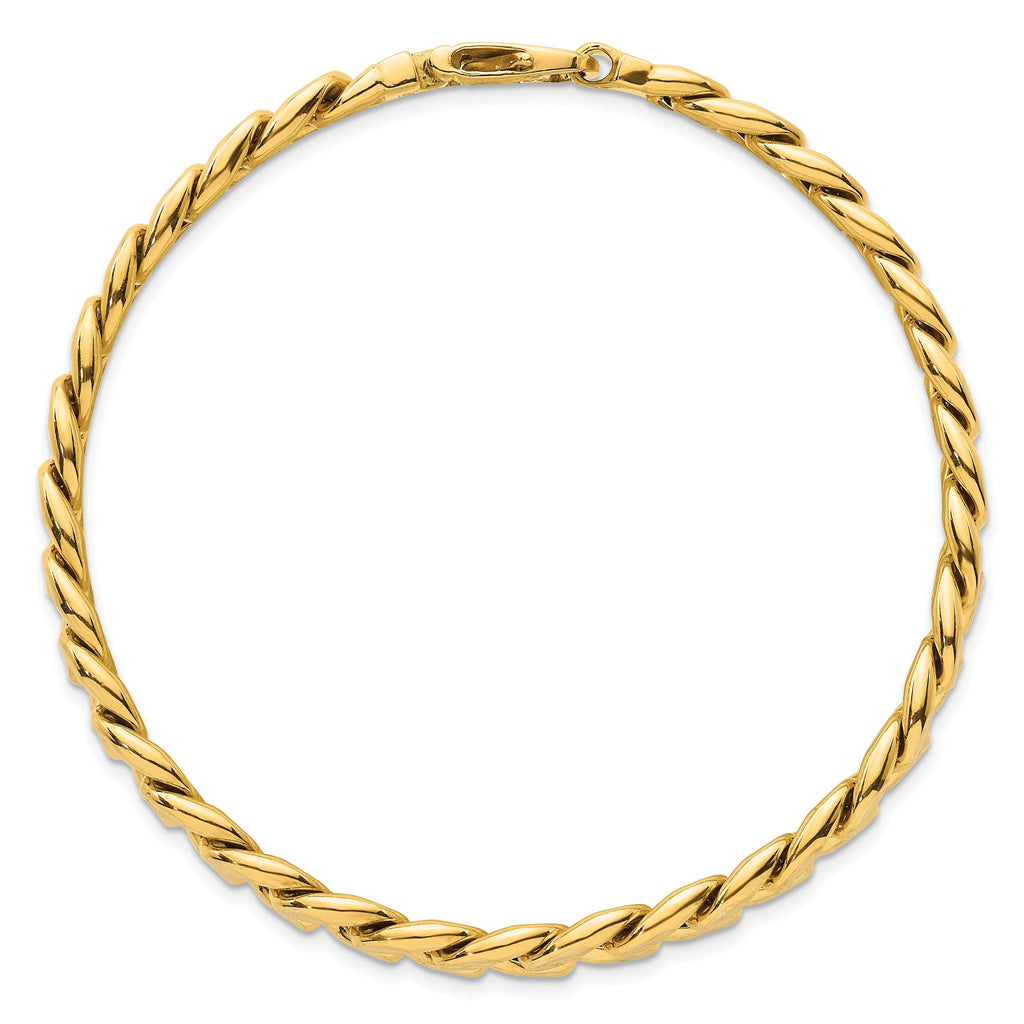 14k with White Rhodium Pave Textured 8.5mm Flat Curb Chain 8.5 inch Mens Bracelet