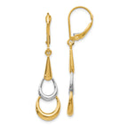 14K Two-tone Polished Leverback Earrings