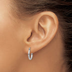 Sophia Jewelers 14K White Gold Polished Hoop Earrings Elegant Women's Jewelry