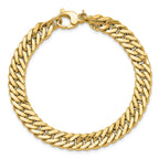 14K Polished and Satin Reversible Fancy Curb Bracelet