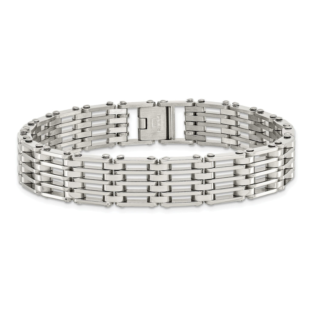 Stainless Steel Polished Link Bracelet for Men