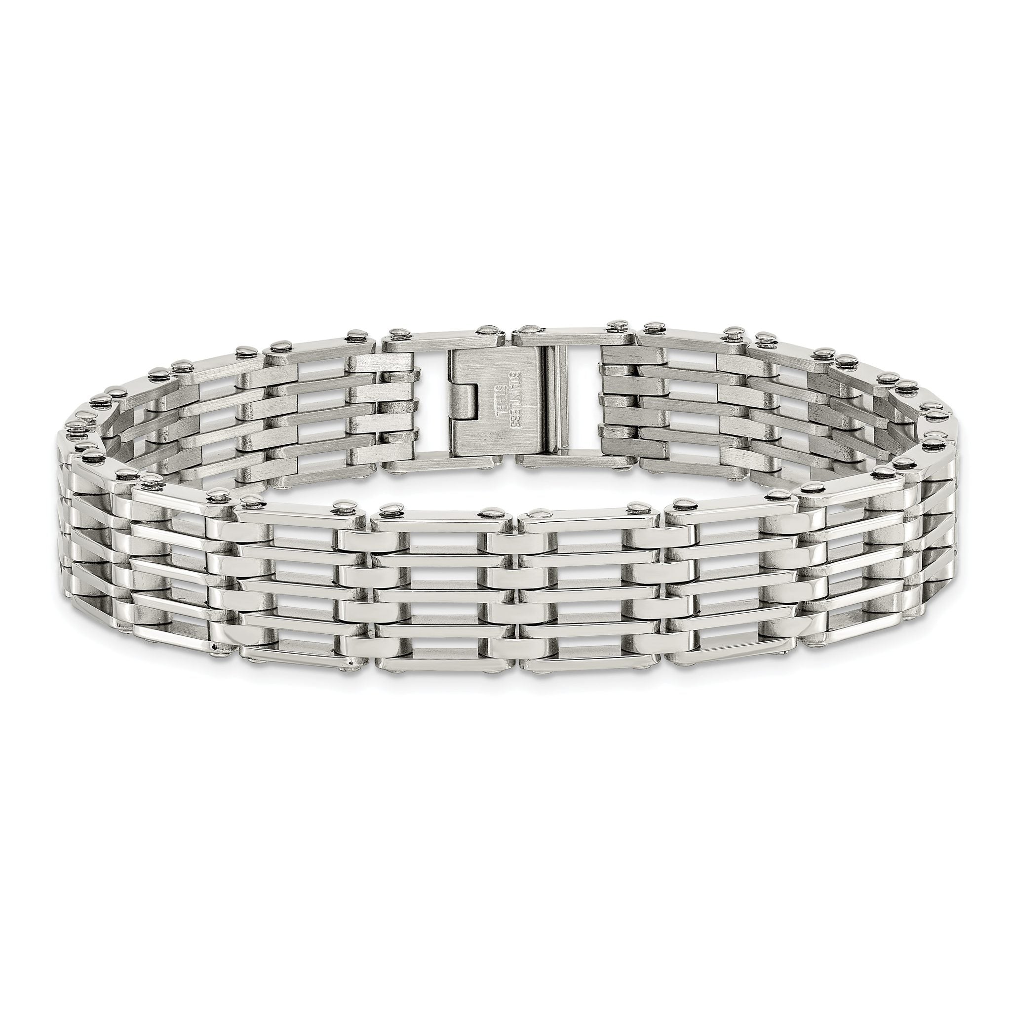 Stainless Steel Polished Link Bracelet for Men