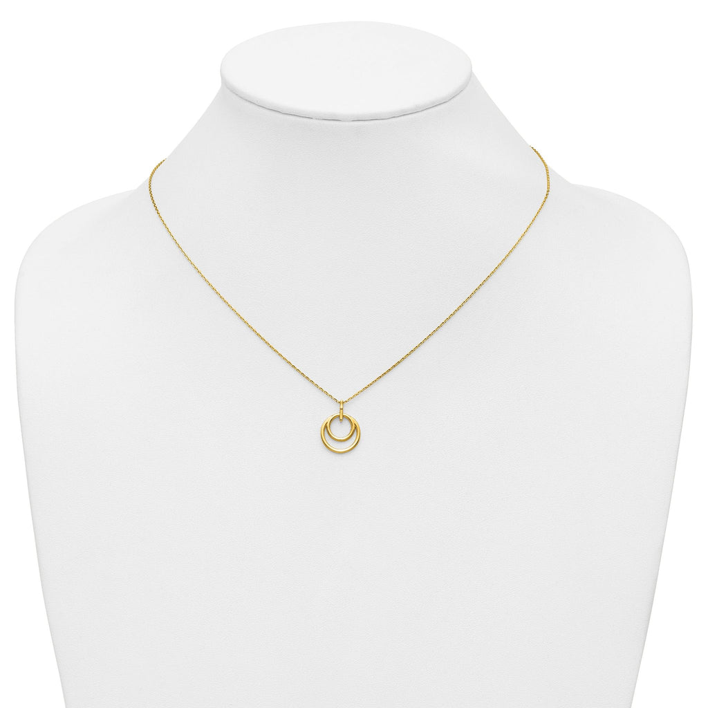 14K Polished Circle Necklace