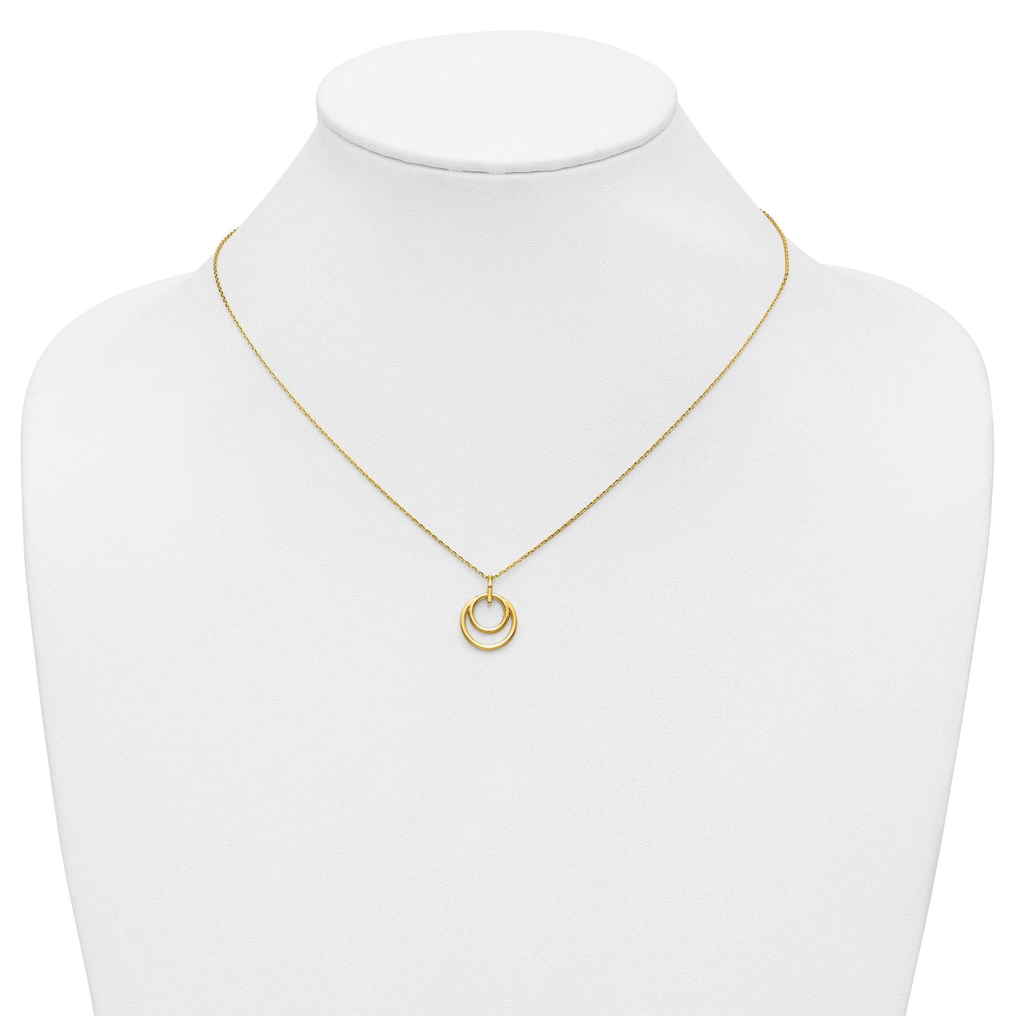 14K Polished Circle Necklace