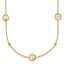 14k Polished Stars in Circle with Diamond-cut Beads 7-Station 16.75 inch Necklace