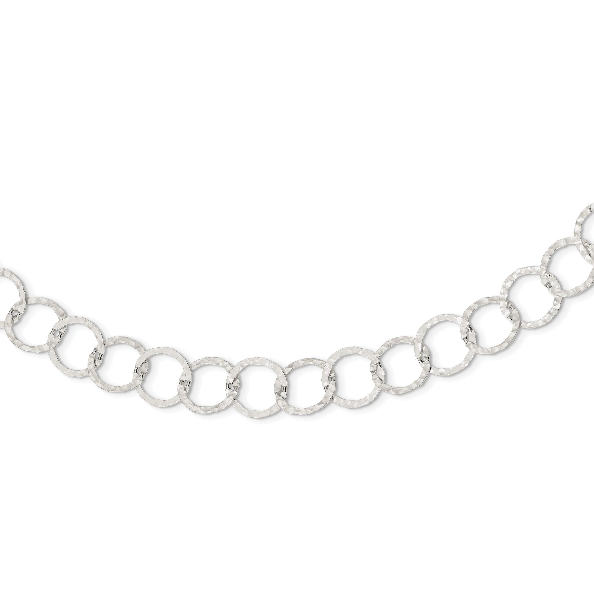Sterling Silver Fancy Hammered Necklace Secondary image