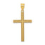 14K Gold Diamond-Cut Latin Cross Pendant with Flat Back Design