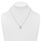 14k White Gold 3/8 carat Lab Grown Diamond VS+ F+ Complete Letter E 18 inch Initial Necklace