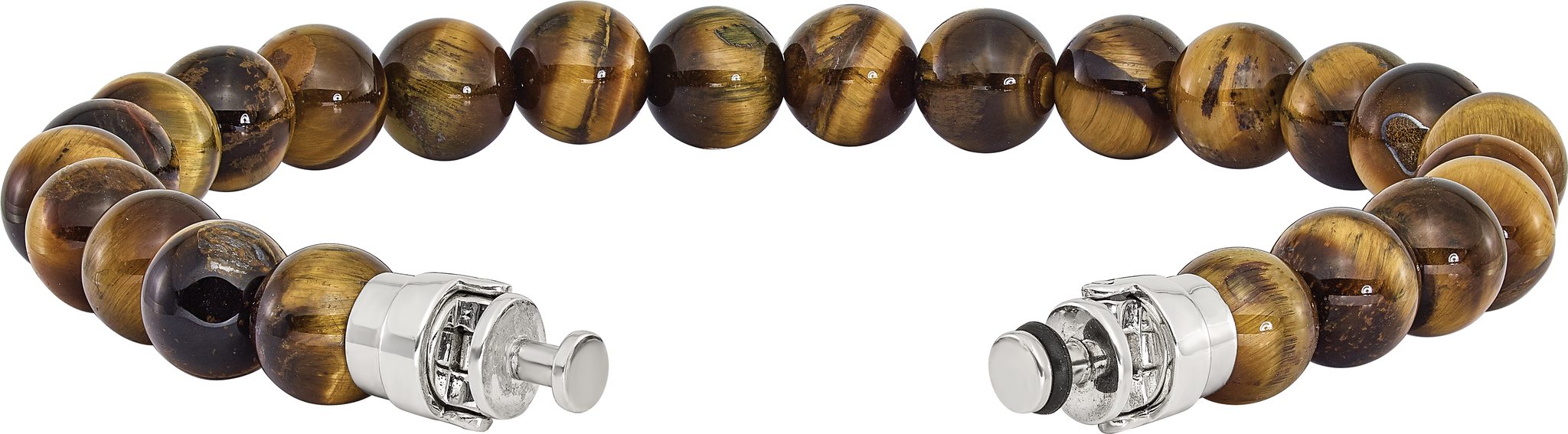 Sterling Silver Reflections 8mm Tigers Eye Beaded 8in Bracelet/Bead not included, sold seperately Secondary image