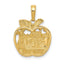 14K Gold New York City Skyline Apple Pendant  Polished, Textured, Solid
