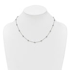 14k White Gold Complete 7/8 carat Bezel-set Diamond and Cable Chain 16-Station 16 inch Necklace