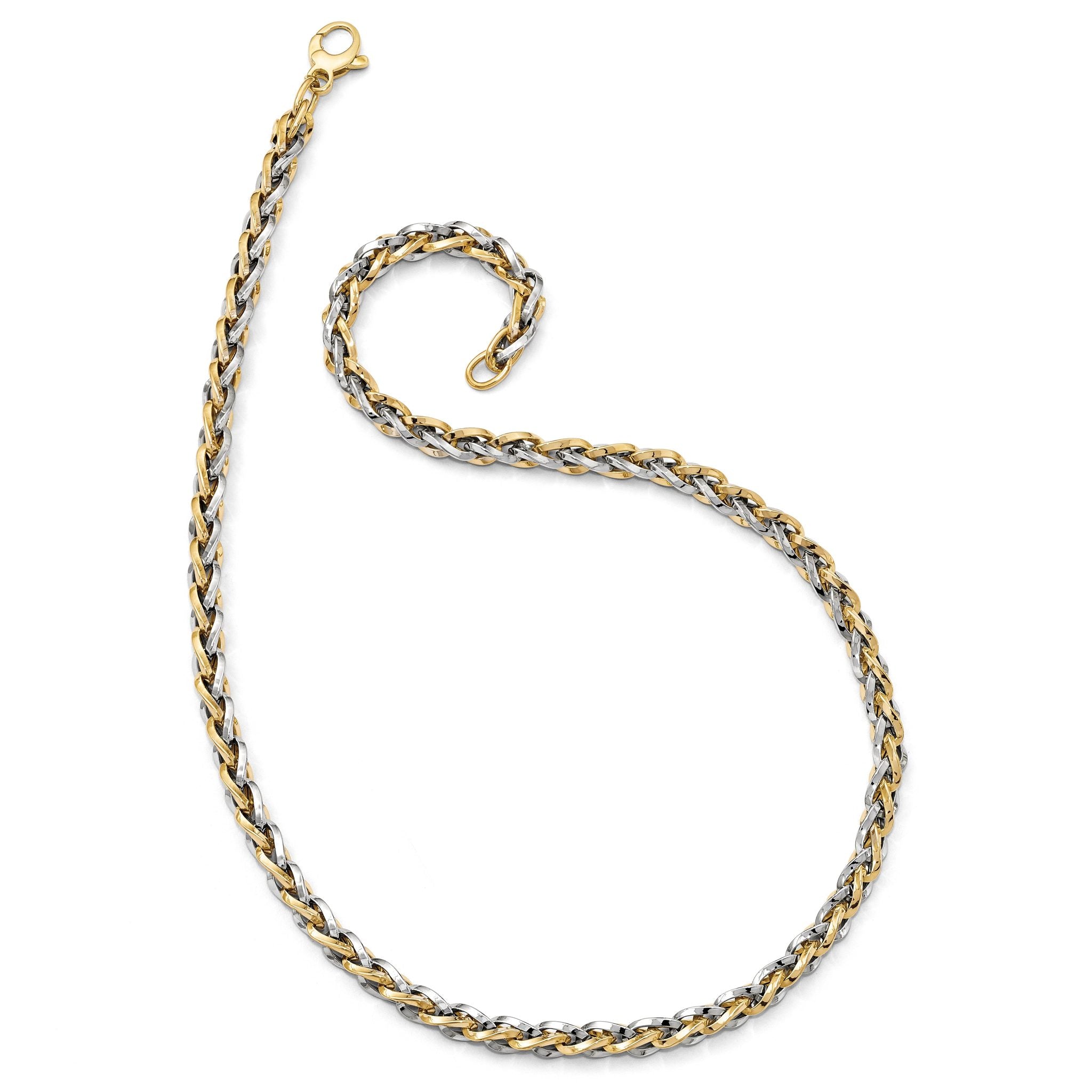 14K Two-tone Polished Fancy Link Necklace