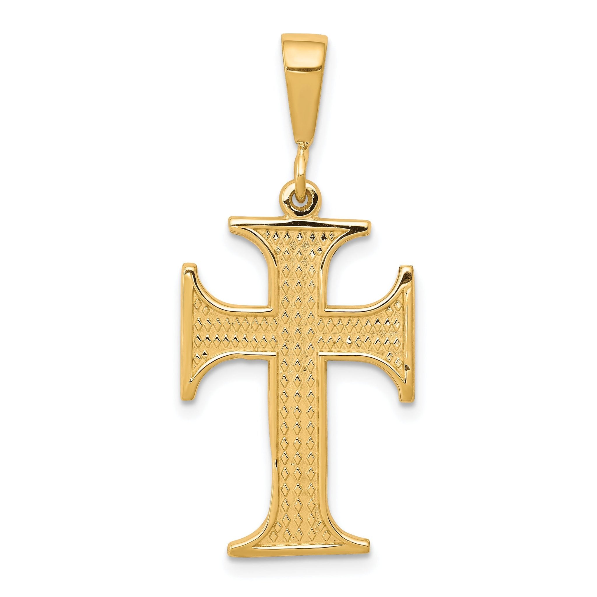 10K Gold Polished Cross Charm Pendant Solid, Elegant Design Main image