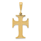 10K Gold Polished Cross Charm Pendant Solid, Elegant Design