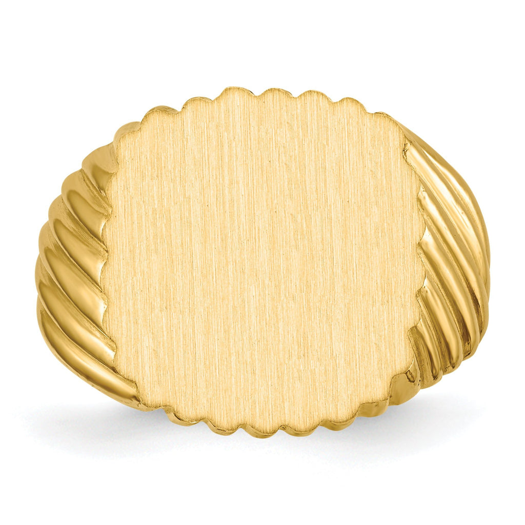 14k 18.0x16.5mm Open Back Men's Signet Ring