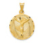 14K Gold Polished Corpus Circle Pendant with Solid Die Struck Design