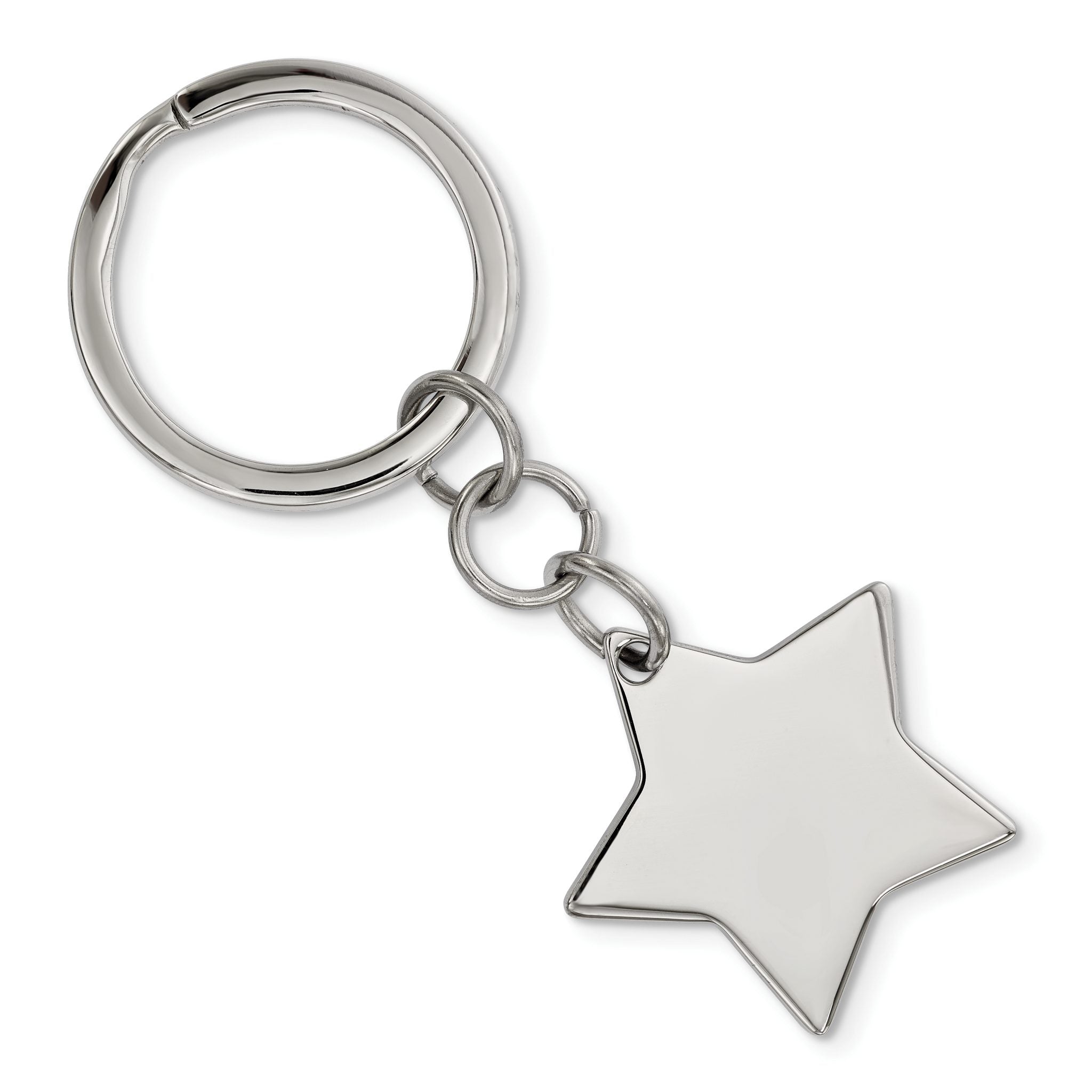 Chisel Stainless Steel Polished Star Key Ring Main image