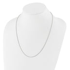 14K White Gold Adjustable 1.3mm D/C Wheat Chain