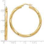 10K Twisted Hinged Hoop Earrings