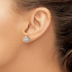 Cheryl M Sterling Silver Rhodium-plated Polished CZ Bee Post Earrings