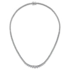 14k White Gold 10 carat Lab Grown Diamond VS+ F+ Complete Round 16 inch Graduated Tennis Necklace
