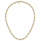 14K Polished and Textured 4.2mm Fancy Link Necklace