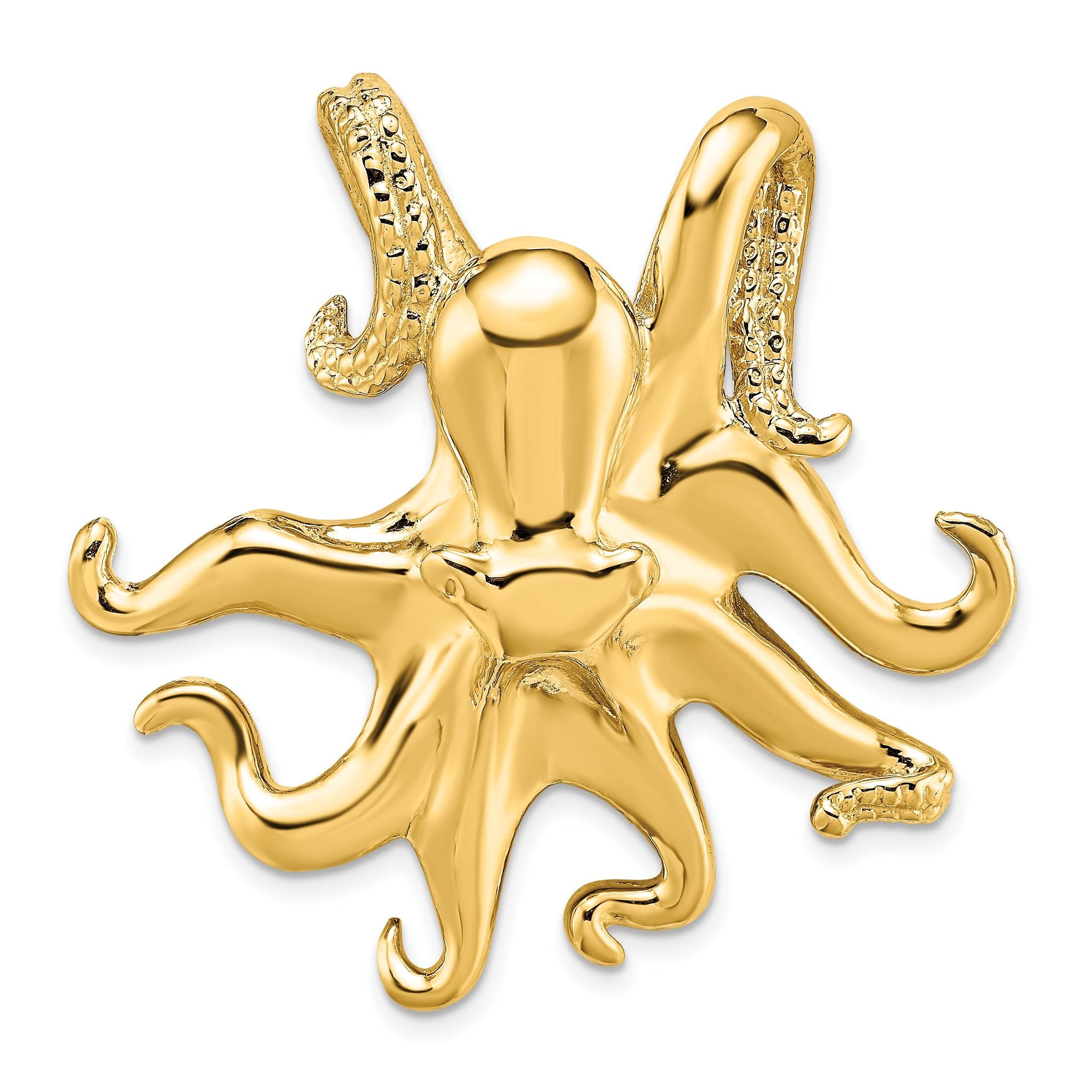14K Polished and Textured Octopus Slide Main image