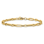 14K Gold Polished Fancy Link Bracelet