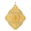 14k Polished Miraculous Medal and Four-way Cross in Filigree Oval Pendant