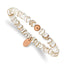 Stainless Steel Polished Rose IP-plated 6mm White Wave Agate Beaded Stretch Bracelet for Women