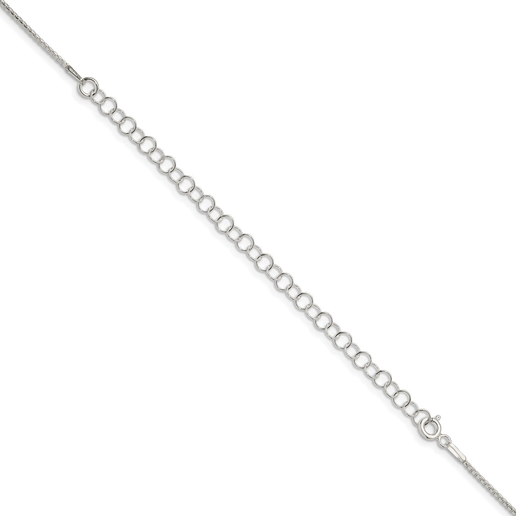 Sterling Silver 1.1mm Diamond-Cut Round Box Chain With 2 Inch Extension