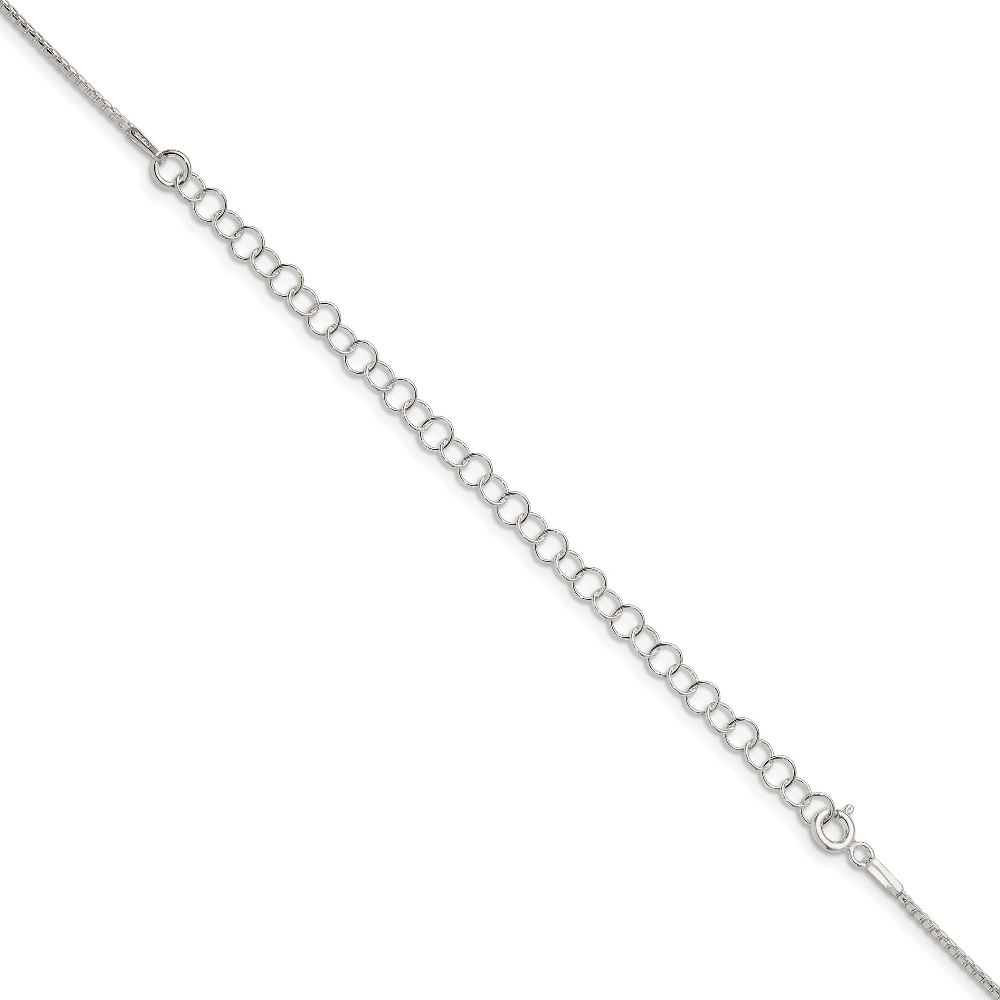 Sterling Silver 1.1mm Diamond-Cut Round Box Chain With 2 Inch Extension