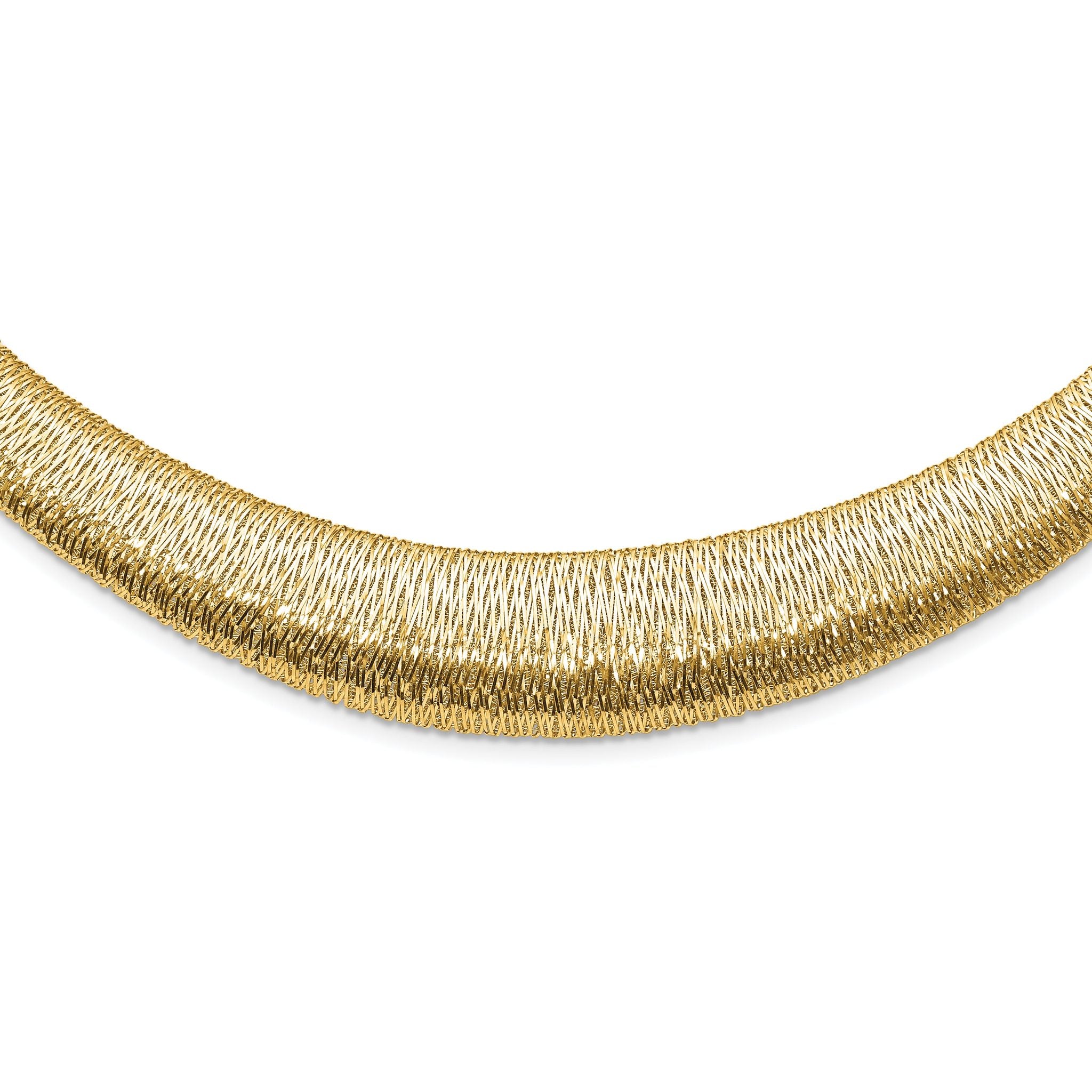 14K Polished Woven Graduated Dome Necklace Main image