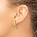 14K Polished and Diamond-cut Dangle Post Earrings