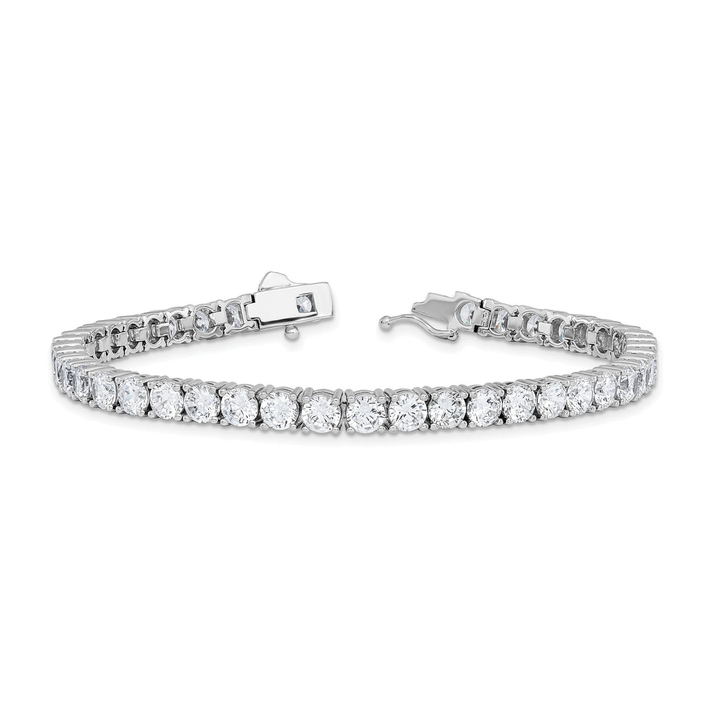 Sterling Shimmer Sterling Silver Rhodium-plated 4.5mm CZ 37 Stone 7 inch Bracelet