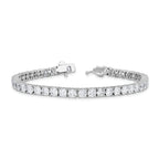 Sterling Shimmer Sterling Silver Rhodium-plated 4.5mm CZ 37 Stone 7 inch Bracelet