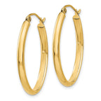 14k 3mm Oval Hoop Earrings