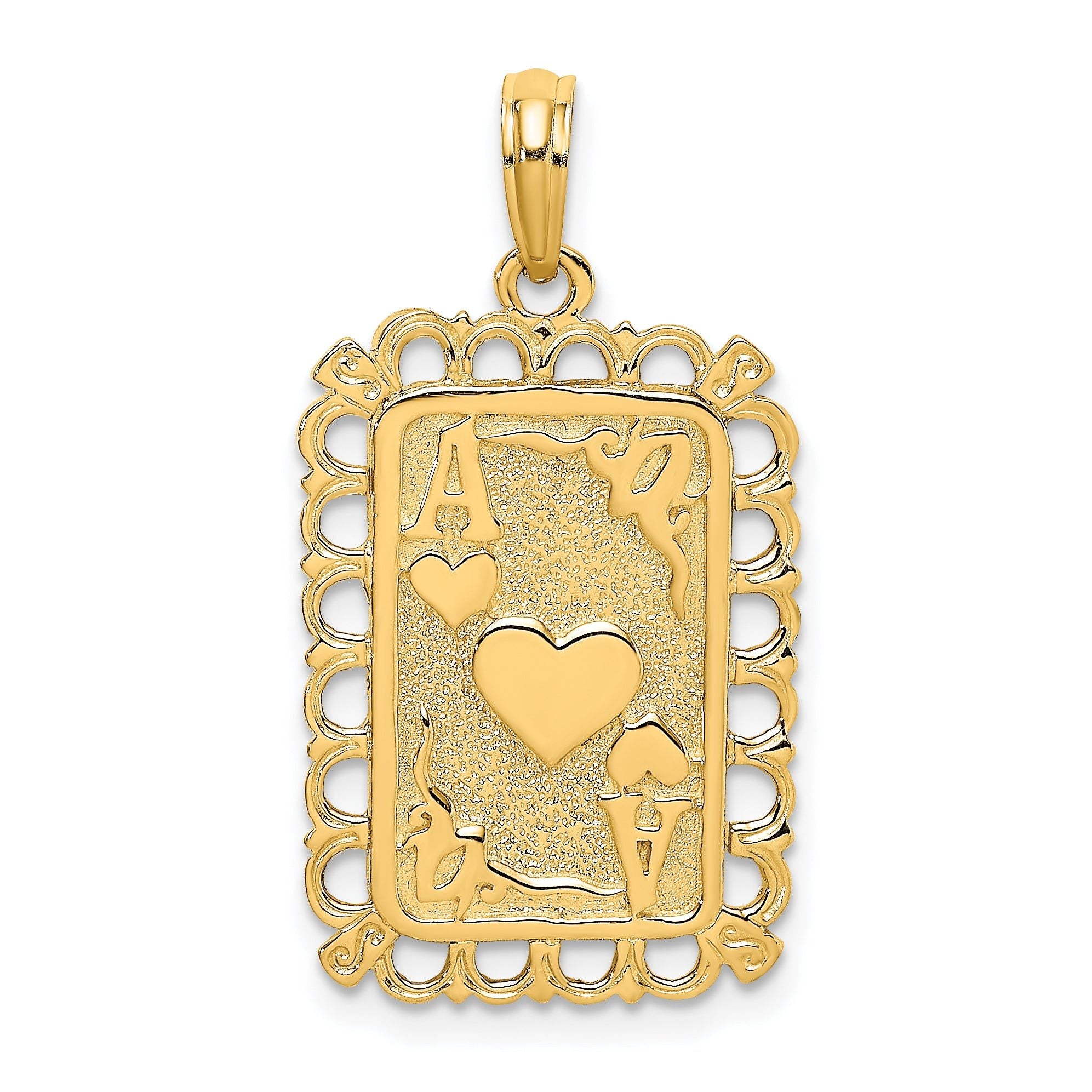 14K Hearts w/ Ace Playing Cards Charm Main image