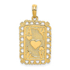14K Hearts w/ Ace Playing Cards Charm