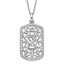 Sterling Silver CZ Necklace with Polished Filigree Design Gift Ready