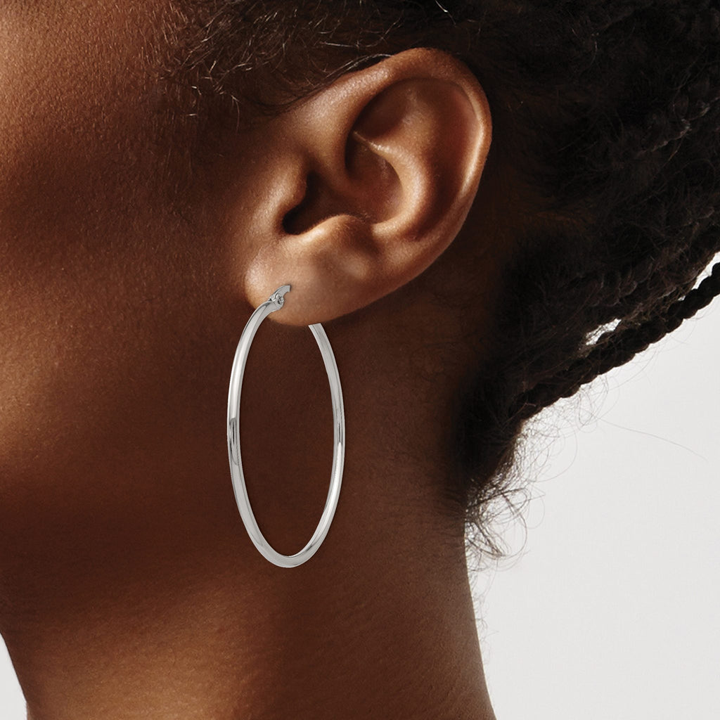 Stainless Steel Polished Hoop Earrings for Women