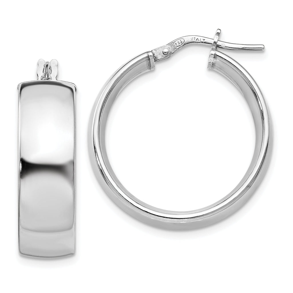 Sophia Jewelers Sterling Silver 925 Polished Hollow Hoop Earrings for Women